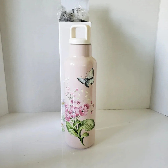 Lenox Butterfly Meadow Pink New in box 18oz Insulated Water Bottle. - Picture 2 of 10